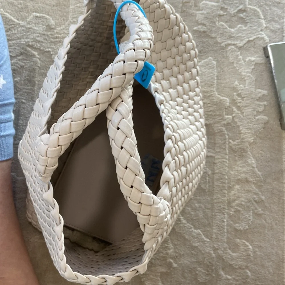 JINMANXUE Woven Purse for Women, Neoprene Top-handle Shoulder Bag, and wristlet - Picture 7 of 8